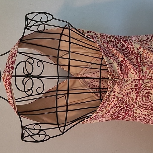 MIXIT Geometric Paisley Asymmetrical Midi Maxi Halter Dress Sz 8 Vintage Y2K - Picture 7 of 15